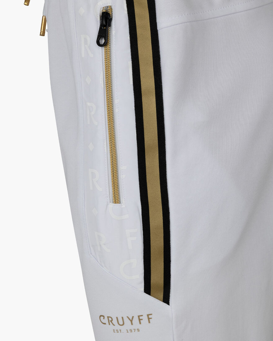 Gregory Track Pants - 65% Polyester 35 % Cotton, White/Gold, hi-res