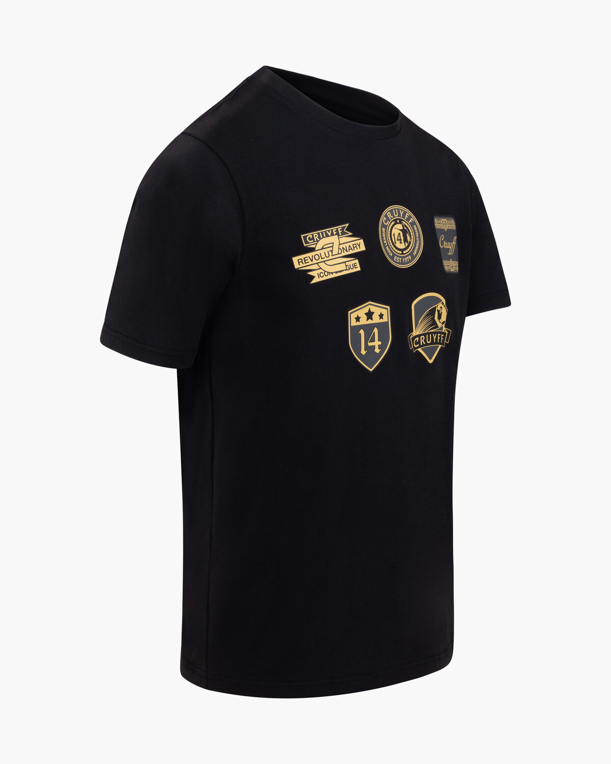 Badge Tee, Black/Gold, hi-res