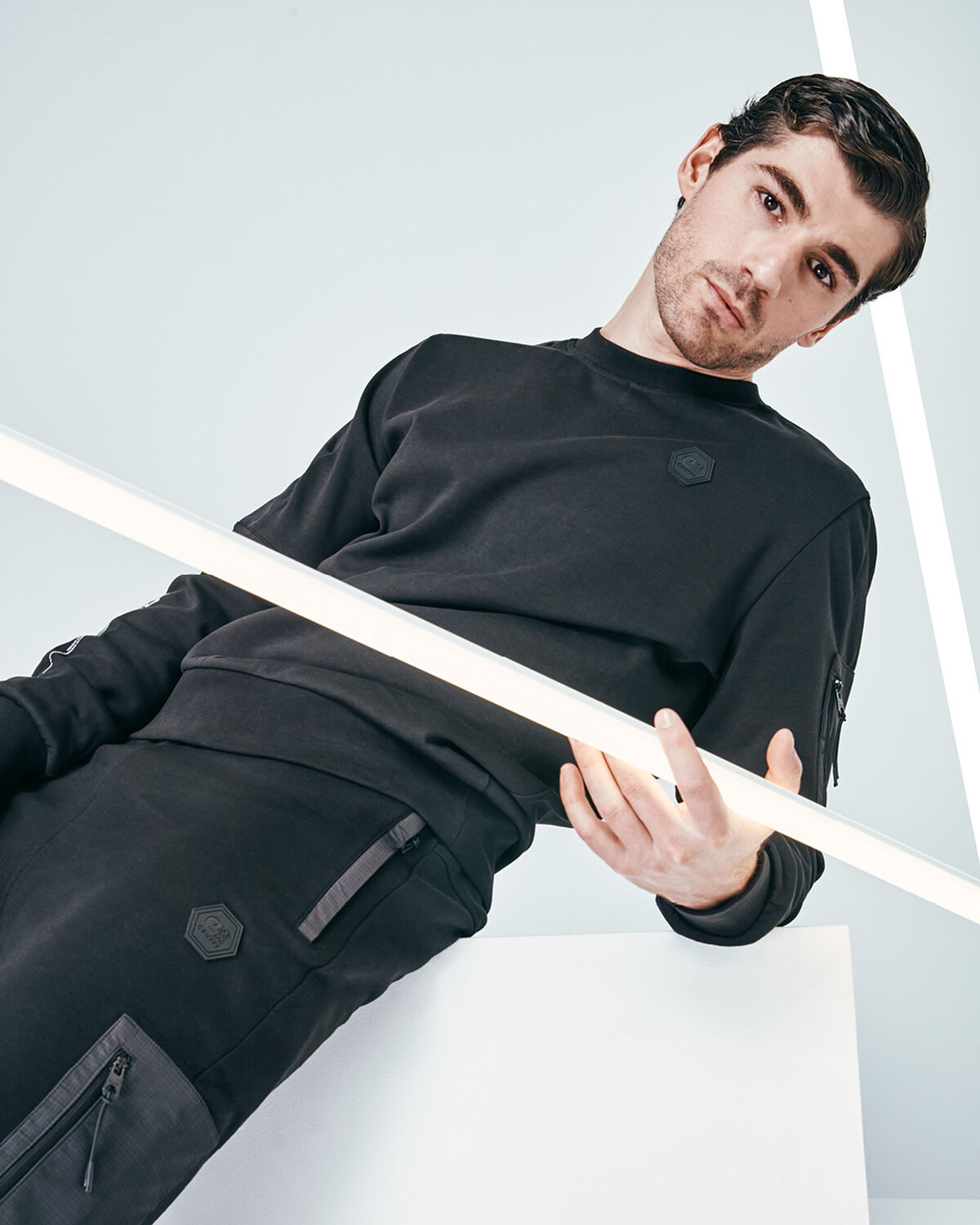 Aiden Sweater - 80% Polyester 20% Cotton, Black, hi-res