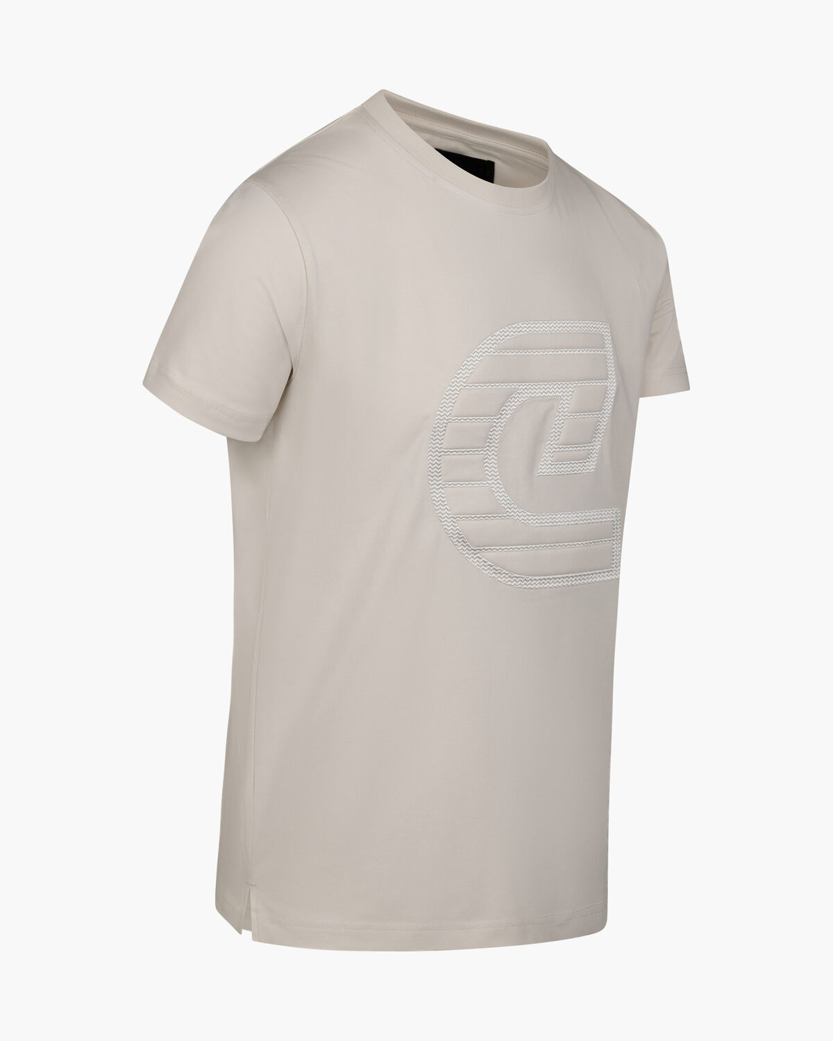 C-logo Herringbone Tee, Crème, hi-res