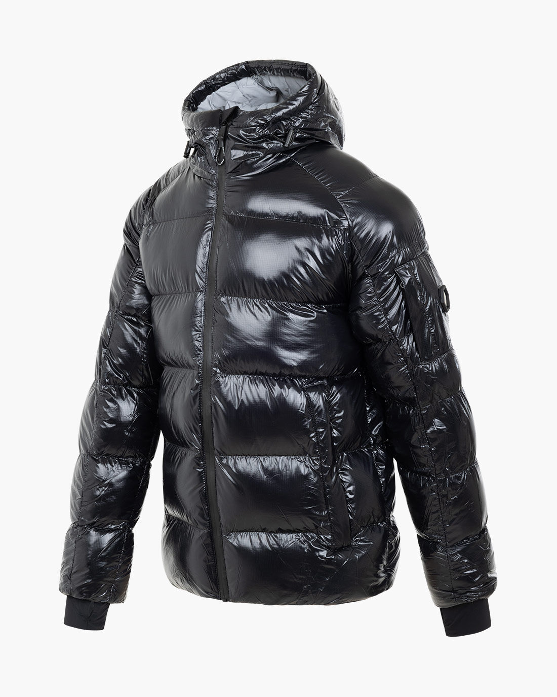 Mens black deals shiny puffer coat