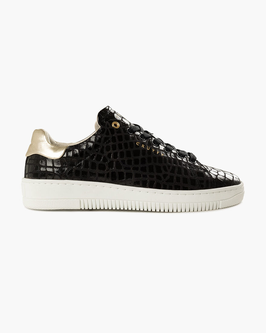 Joan - Croco Printed Leather/Leather, Black, hi-res