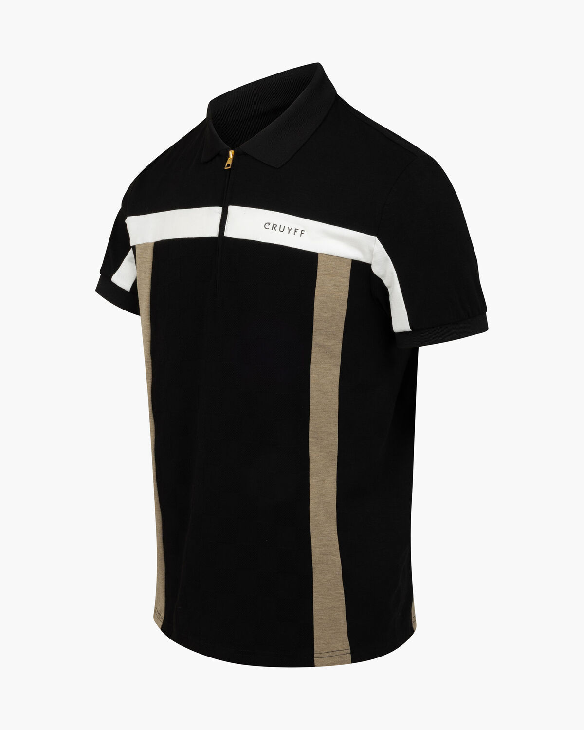 Check Polo, Black/Gold, hi-res