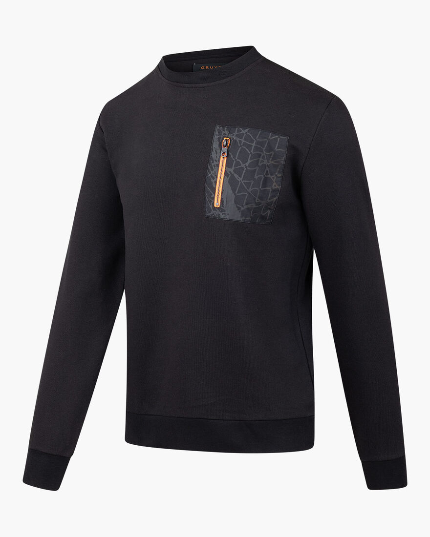 Rafael Sweater  - 65% Cotton 35% Polyester, Black, hi-res