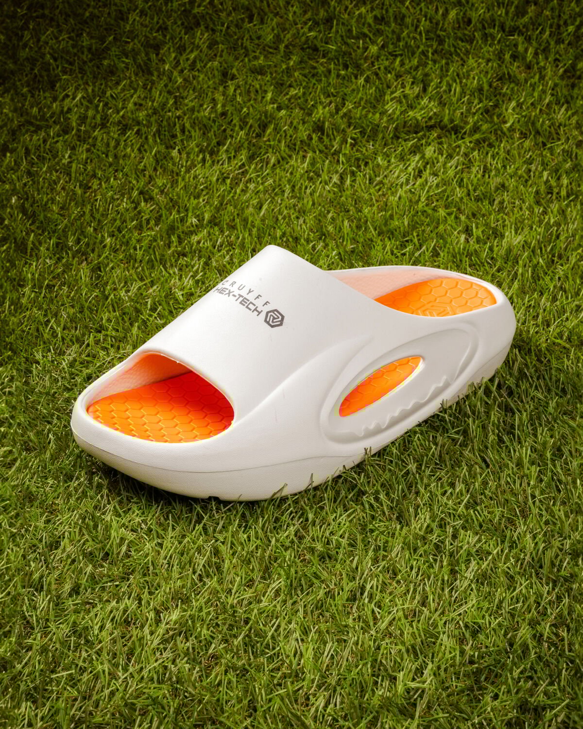 Recovery Hex-Tech slide, White/Orange, hi-res