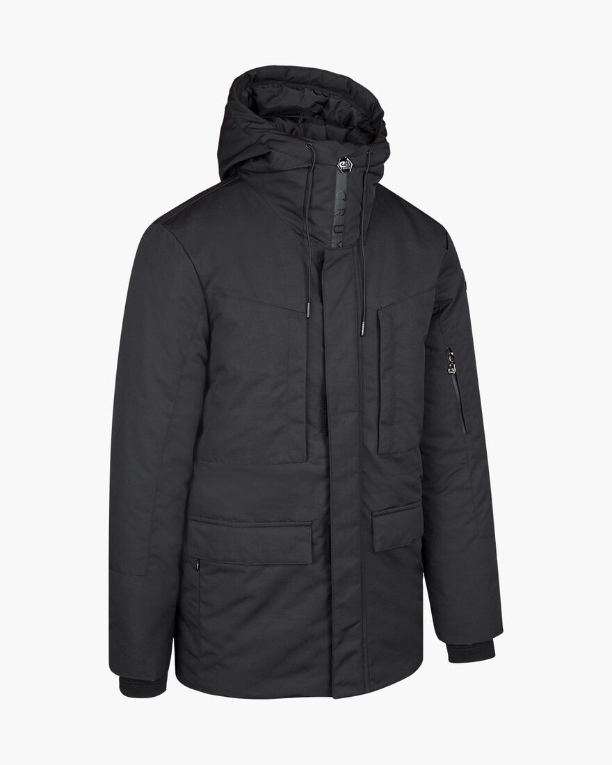 Romano Parka Jacket - Black - 100% Polyamide, Black, hi-res