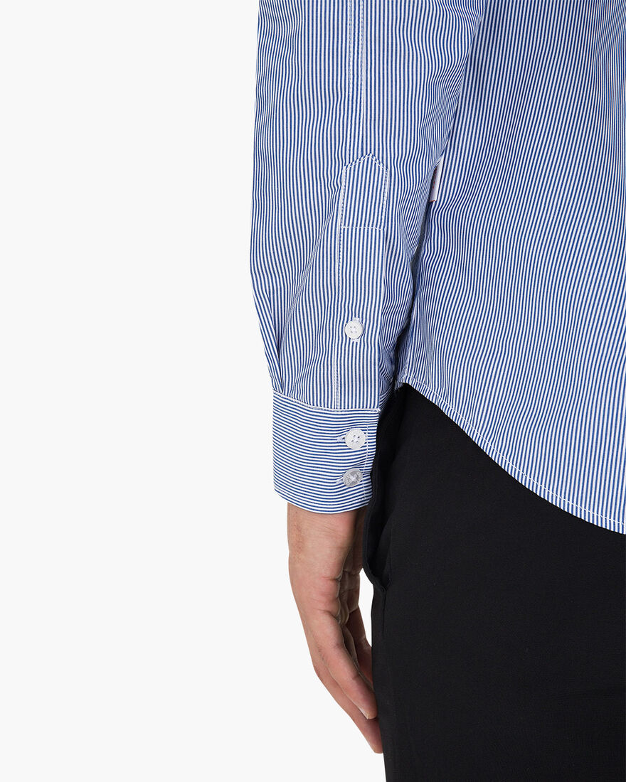 Aragon King Stripe Shirt, Blue/White, hi-res