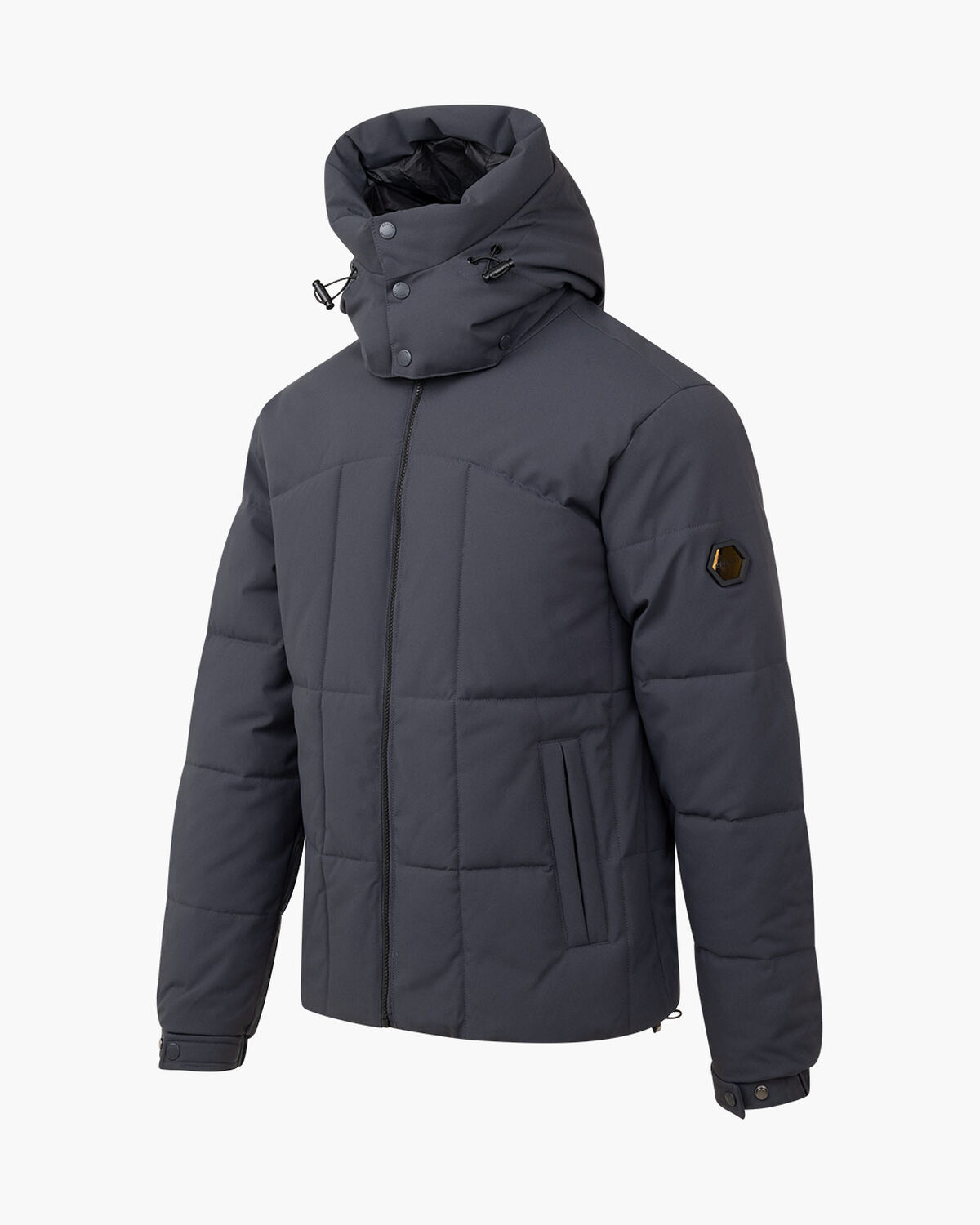 Bernido Removable Hood Puffer, Charcoal Grey, hi-res