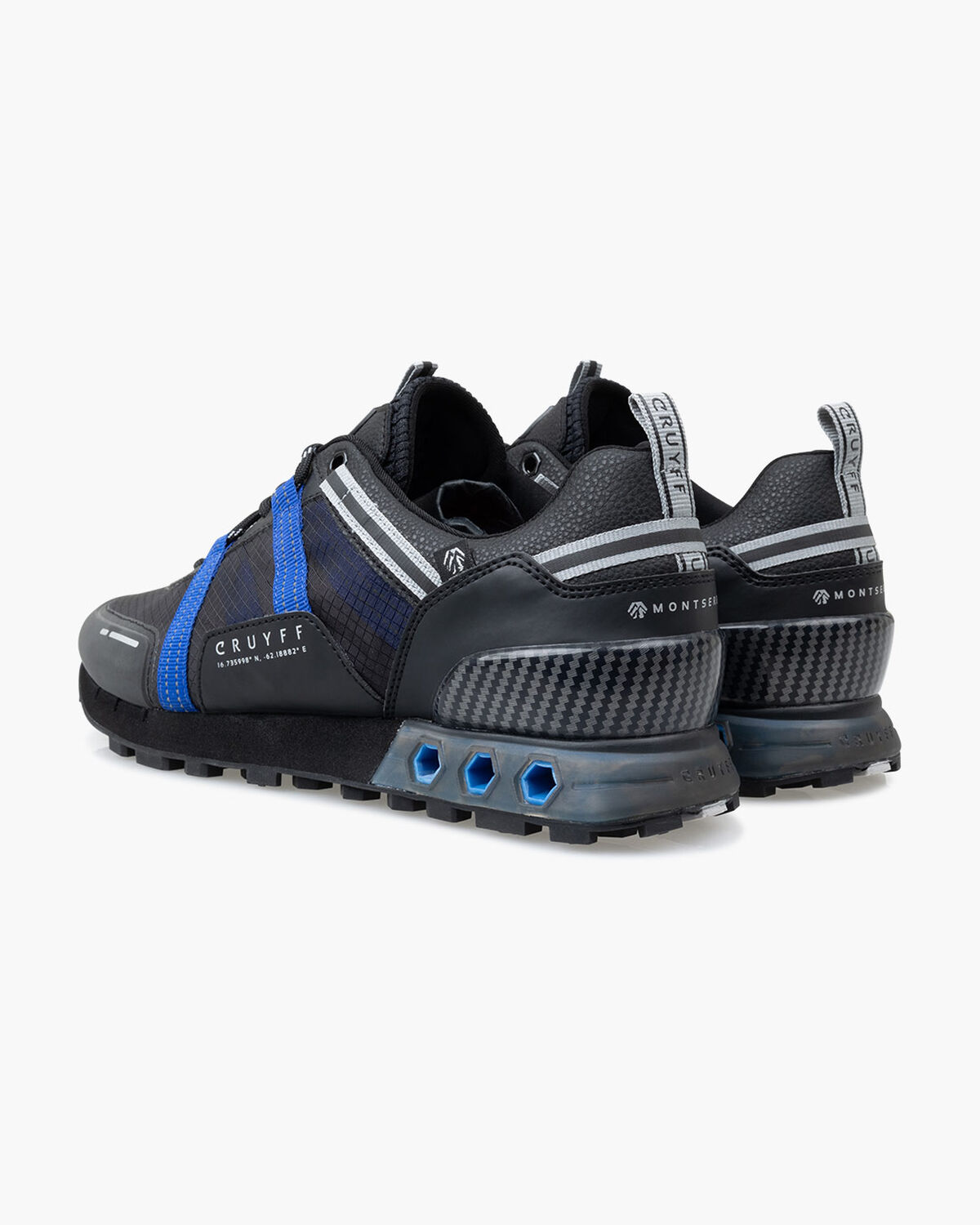 Inter Lace // Montserrat, Black/Blue, hi-res