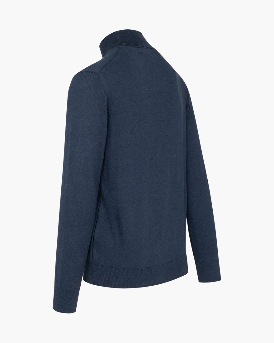 Basco Turtle Neck - Cotton, Navy, hi-res