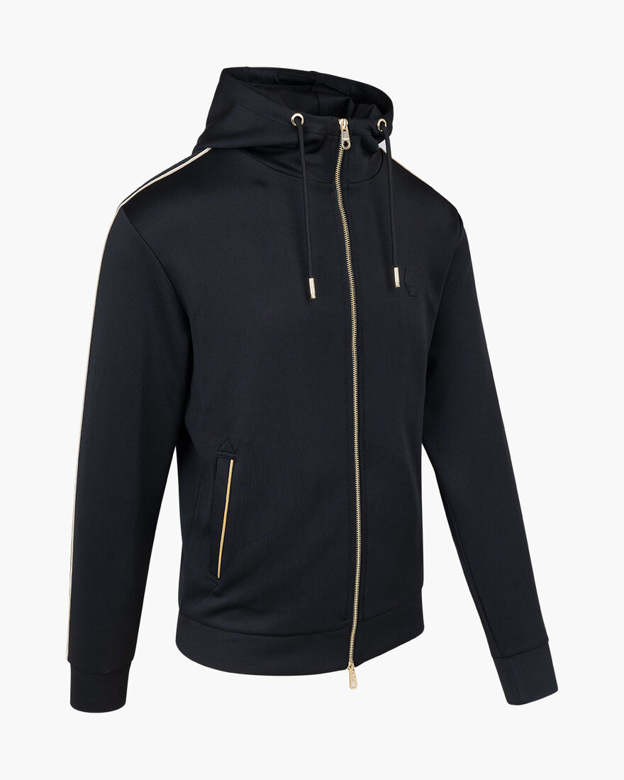 Santino Scuba Zip Thru - 95% Polyester / 5% Elasta, Black, hi-res