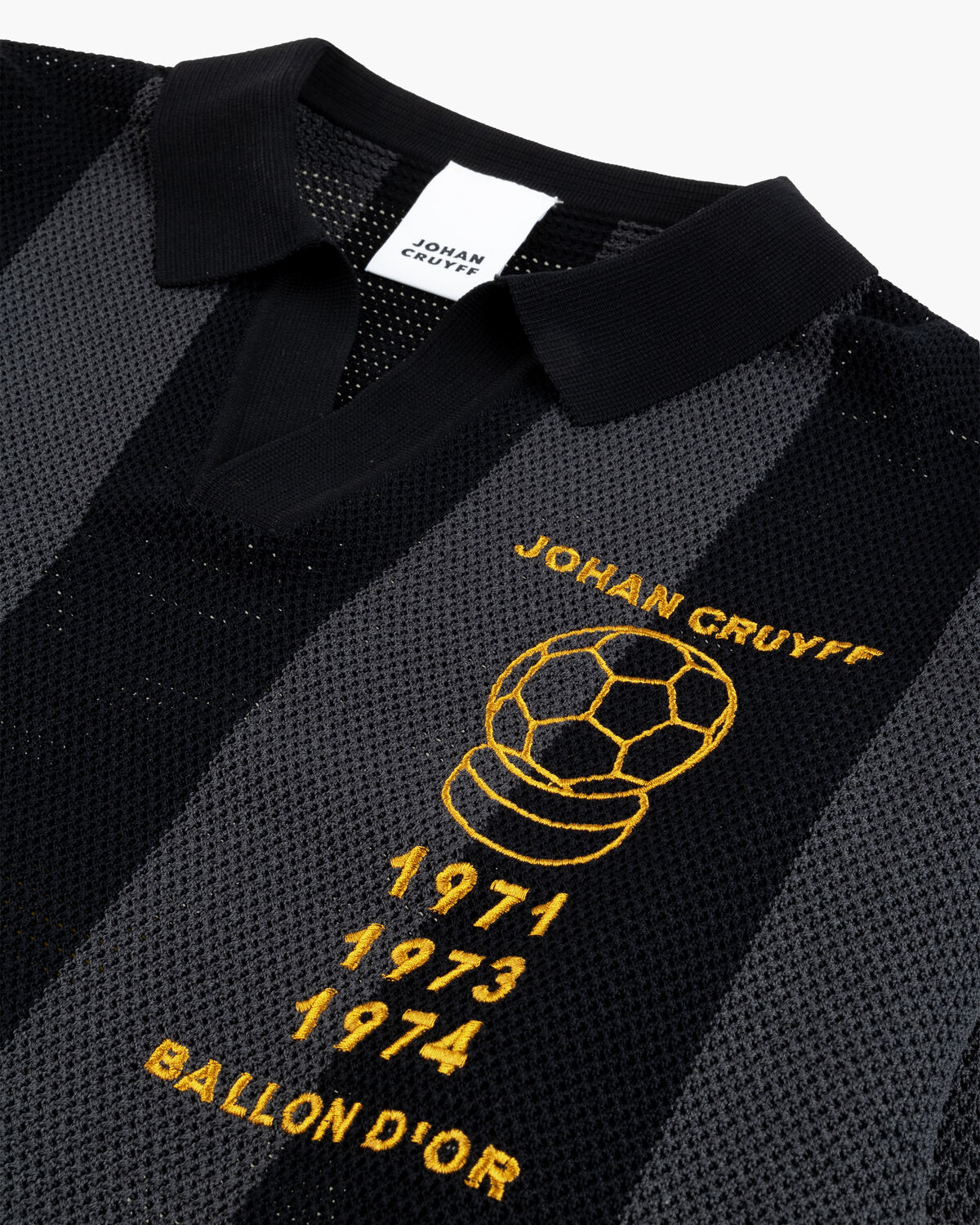 Knitted Football Tee, Black, hi-res