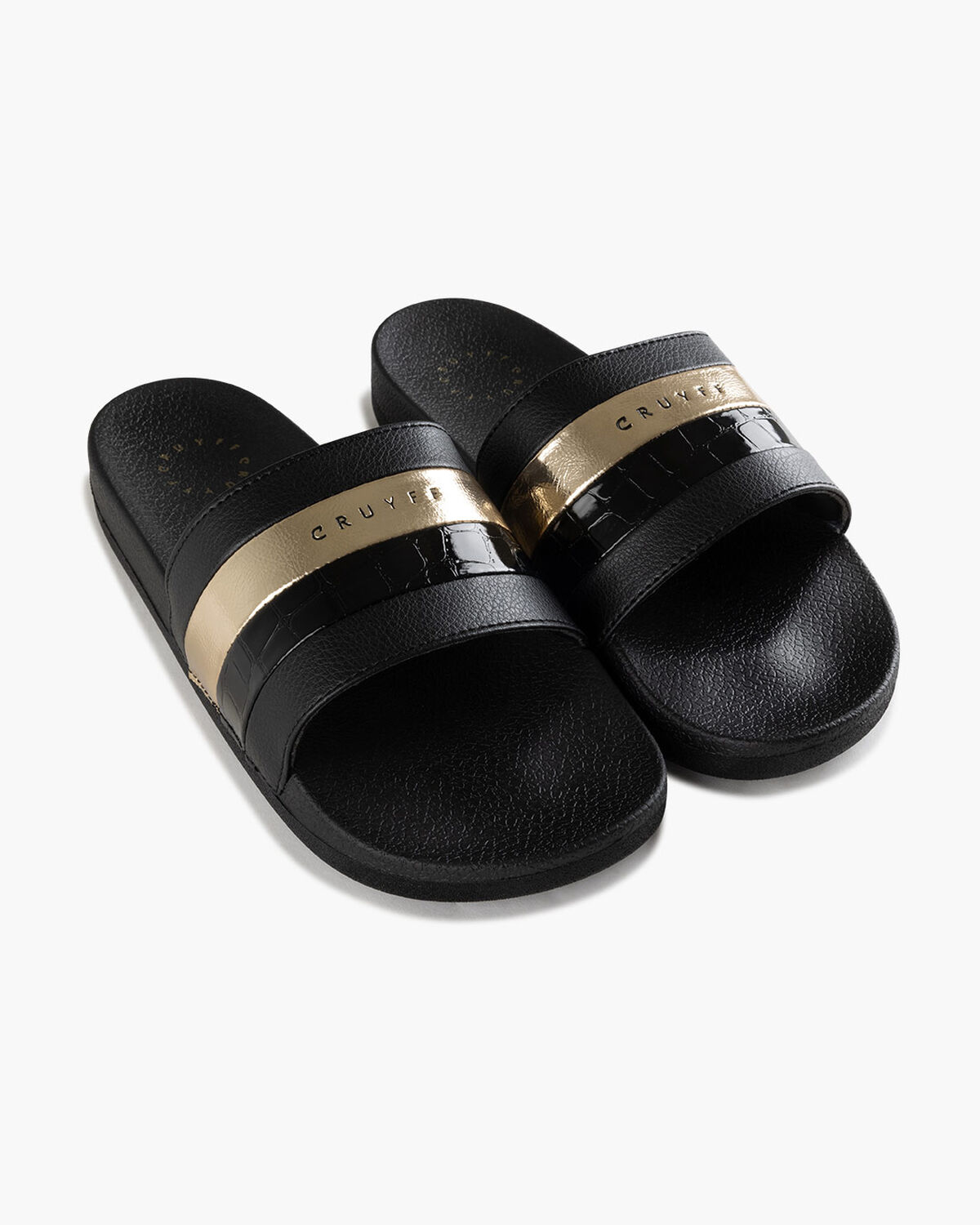 Aqua Copa BCN - Croco Patent/Tumbled/Metallic, Black/Gold, hi-res
