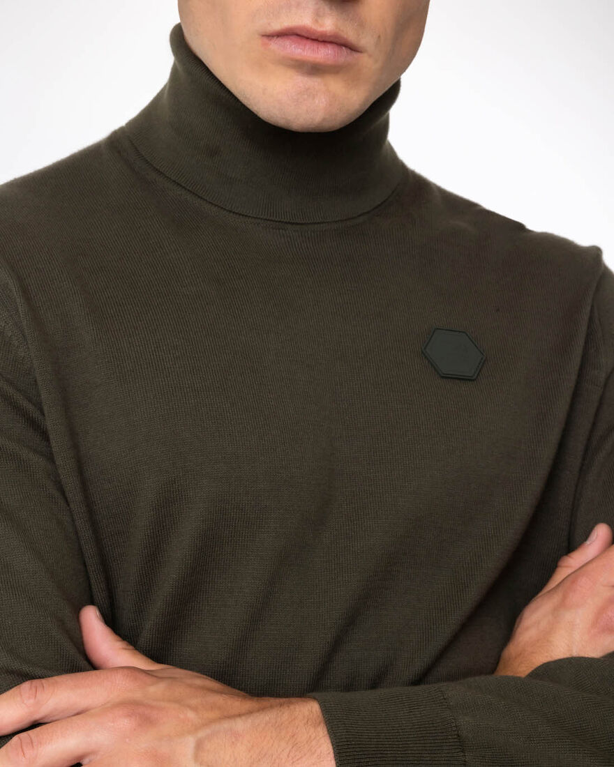 Basco Turtle Neck - Cotton, Green, hi-res