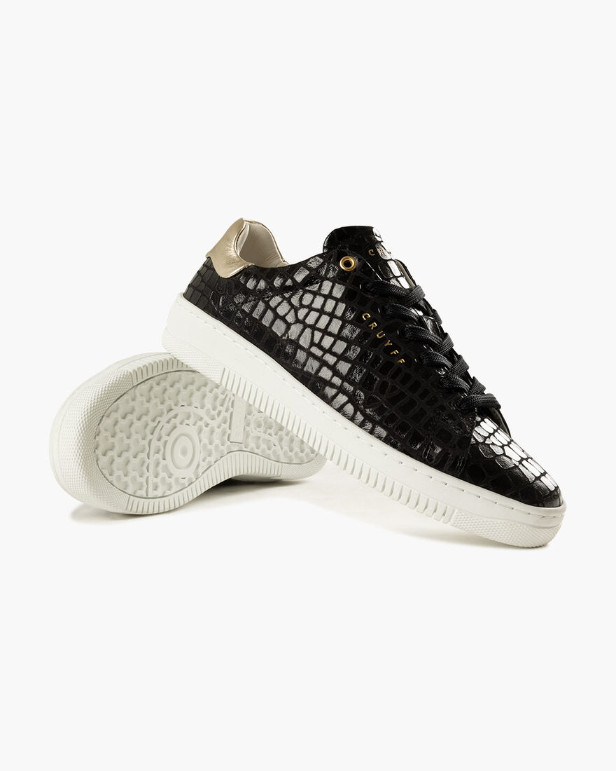 Joan - Croco Printed Leather/Leather, Black, hi-res