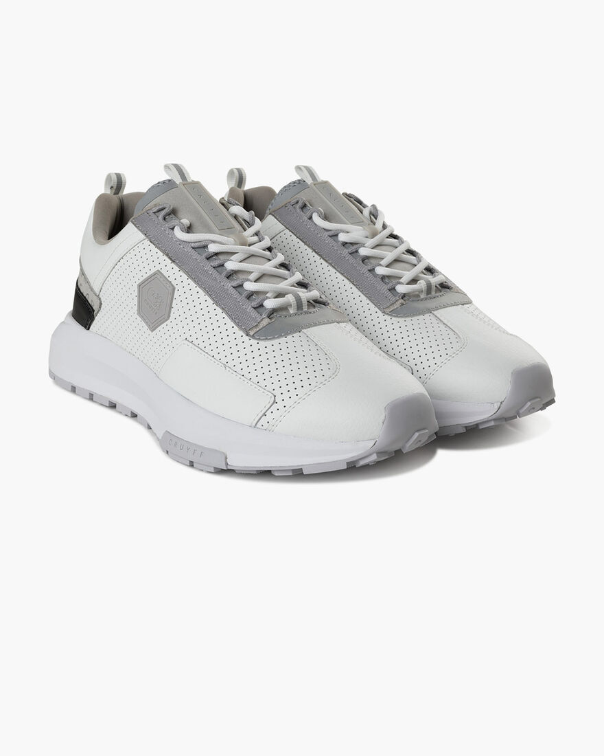 Subutai - Perforated Soft Leather/Tumbled, White/Silver, hi-res