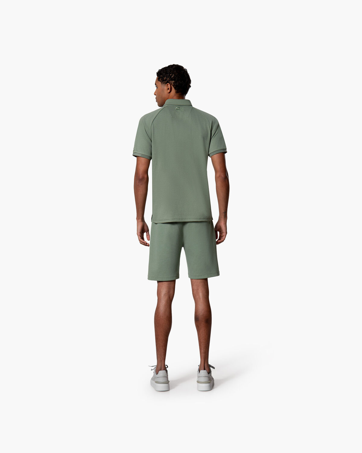Twill Polo, Grey/Green, hi-res