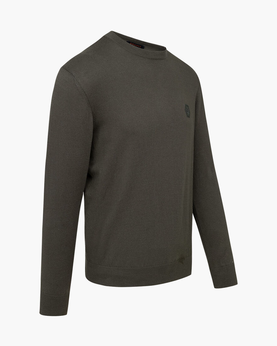 Basco Jumper - Cotton, Green, hi-res