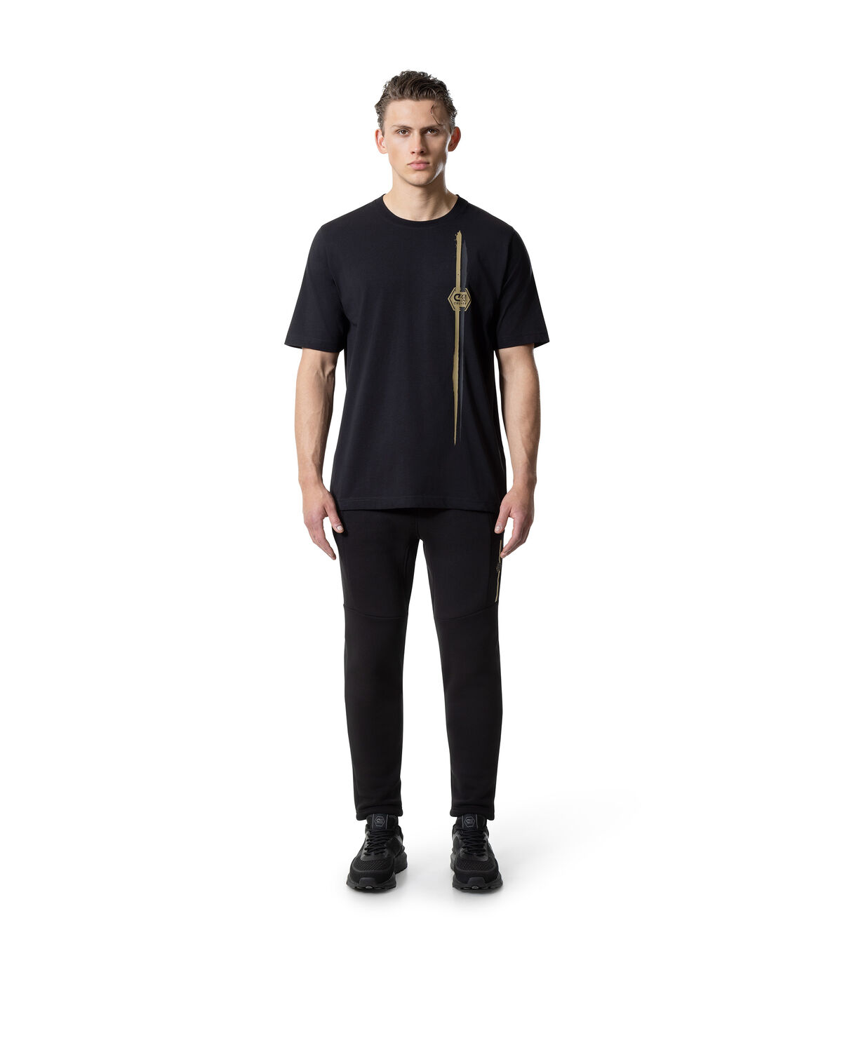 Torch Trackpant, Black/Gold, hi-res