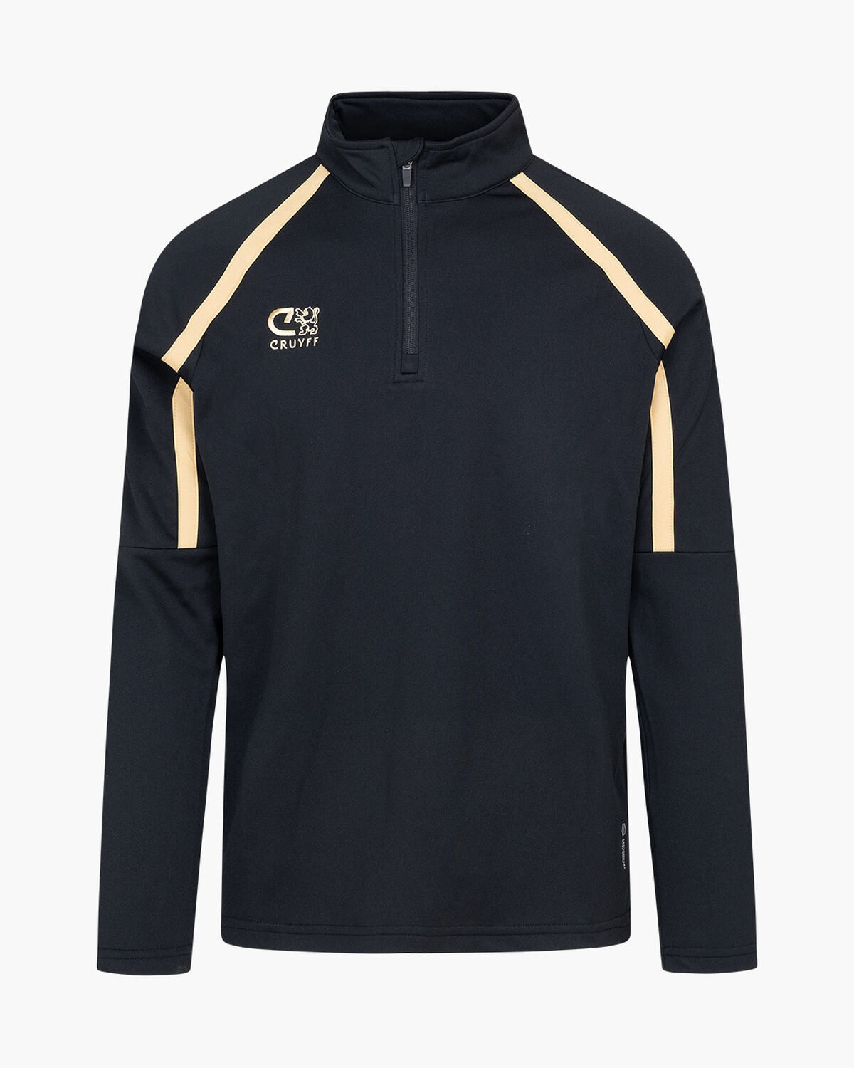 Cruyff Tech Turn Half Zip Seni, Black/Gold, hi-res