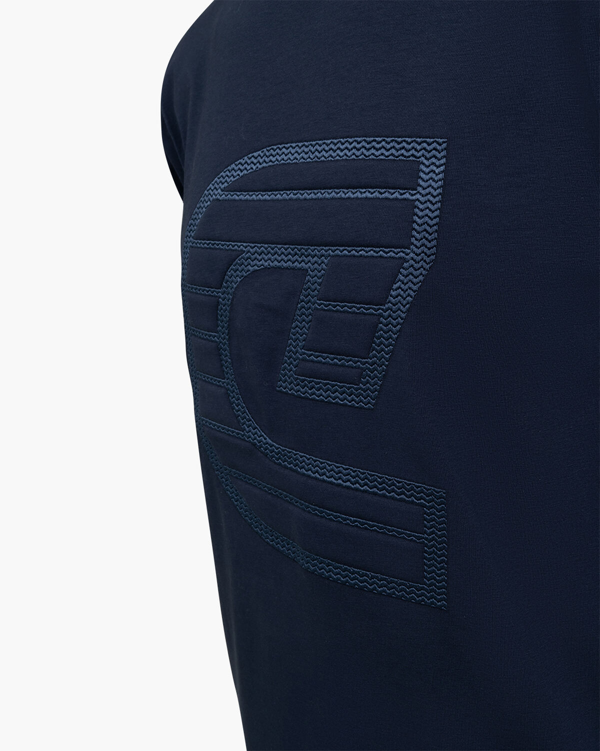 C-logo Herringbone Tee, Navy, hi-res