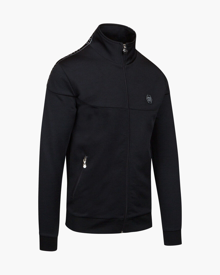 Valentini Track Top - Black/Silver - 65% Polyester, Black, hi-res