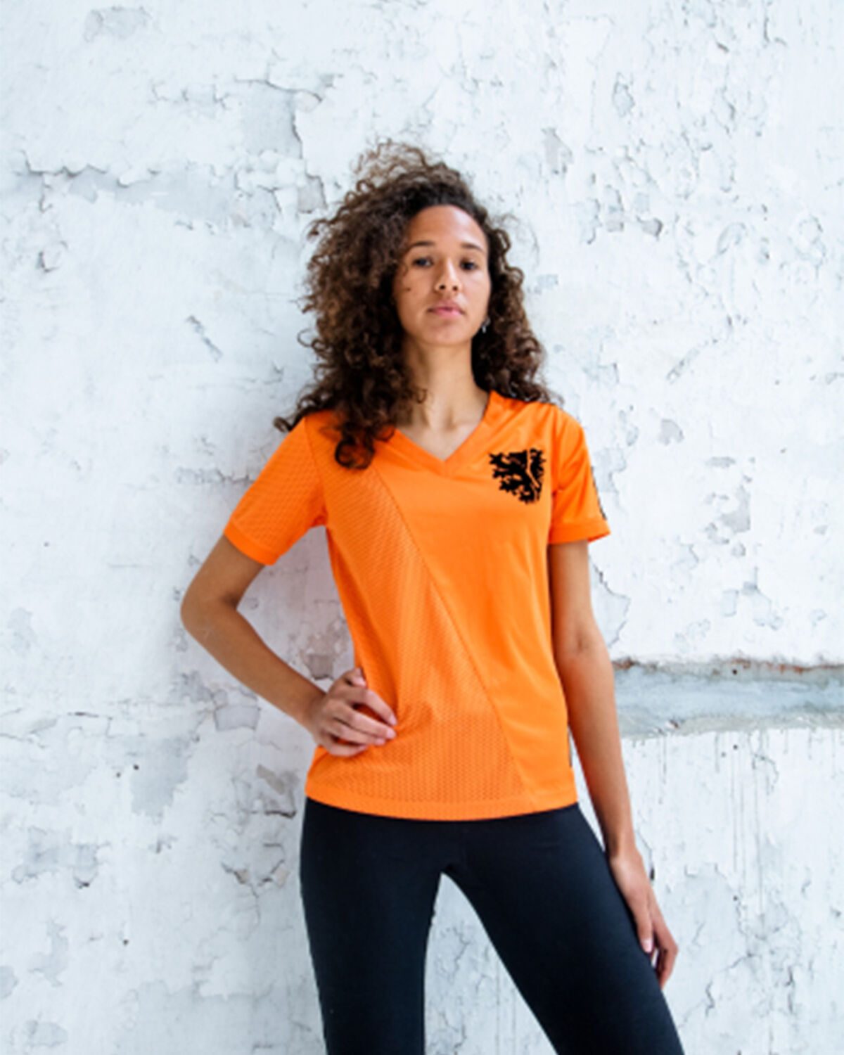 Cruyff Euro Womens Tee, Orange, hi-res