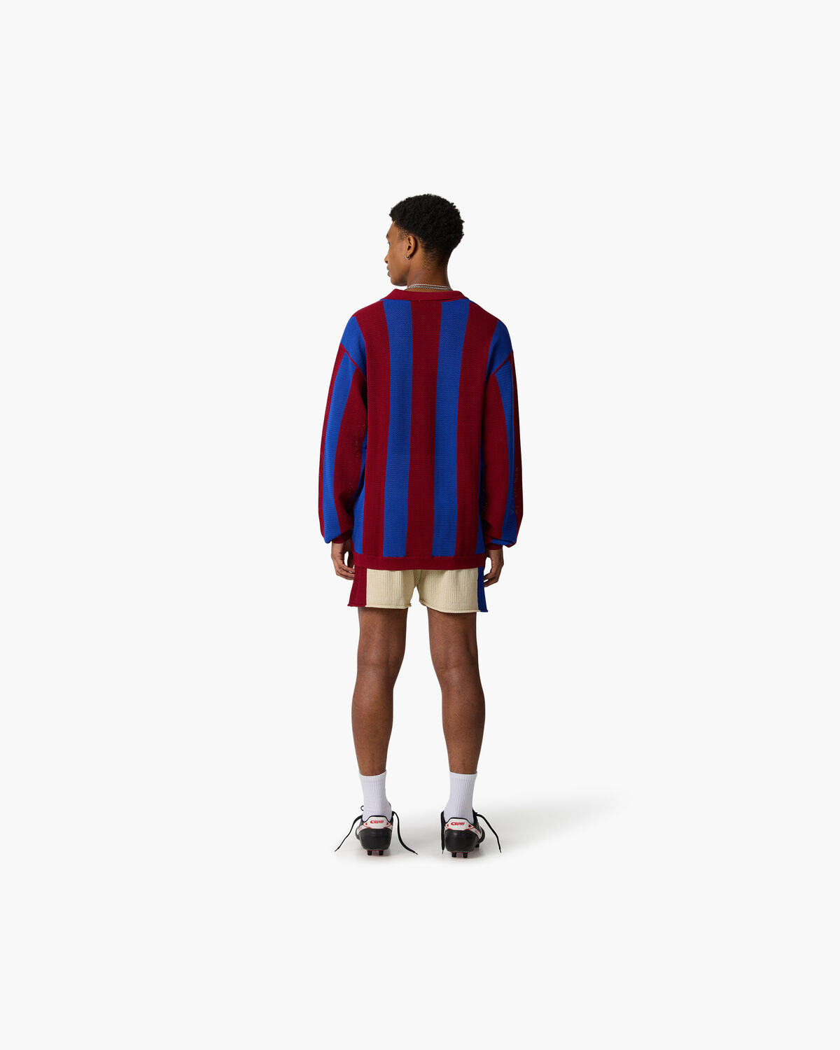 Knitted Football Tee, Black/Blue, hi-res