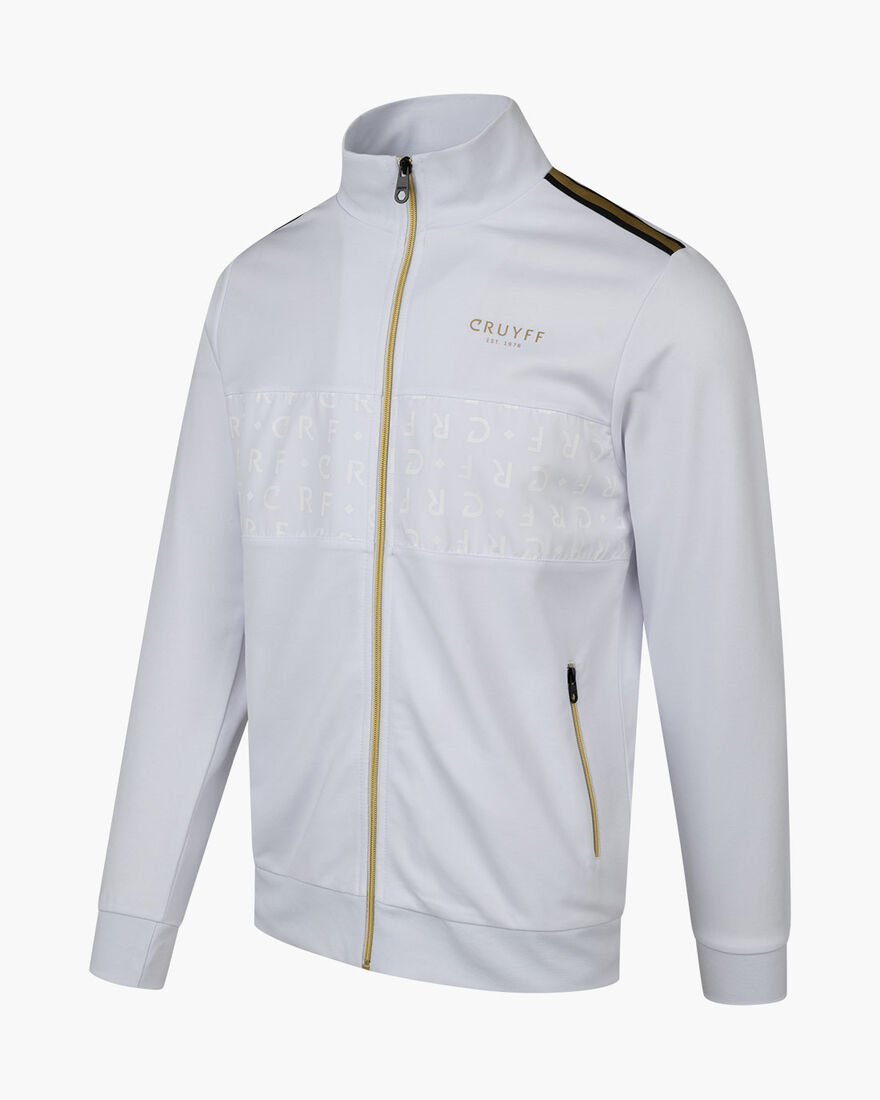 Gregory Track Top - 65% Polyester 35 % Cotton, White/Gold, hi-res