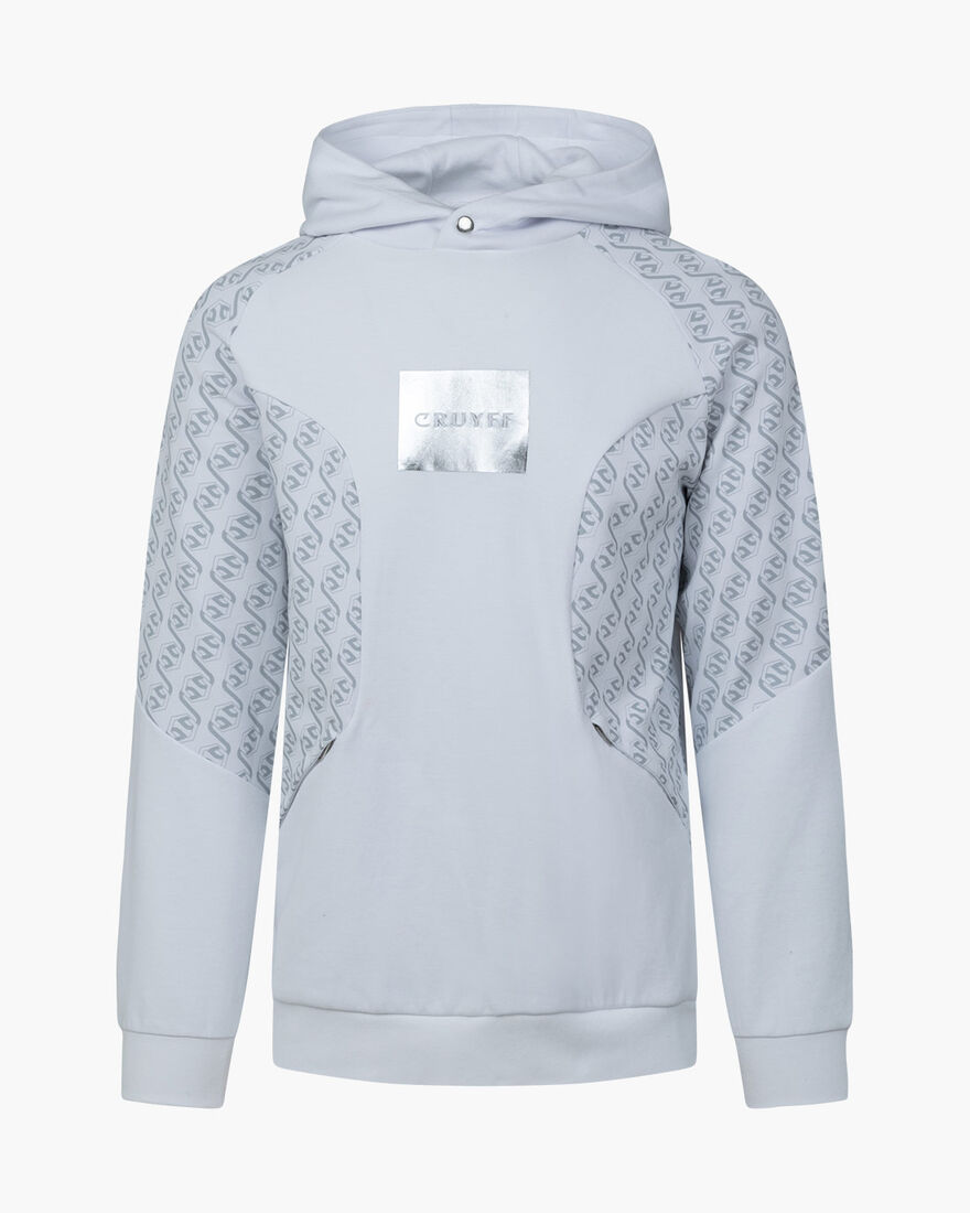 Chain Repeat Hoodie, White/Silver, hi-res