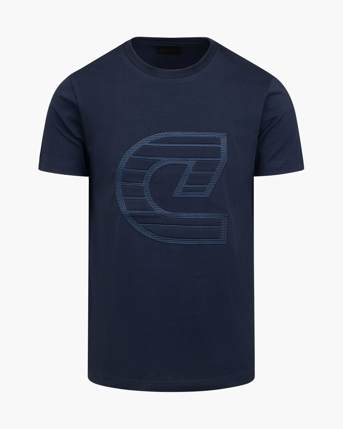 C-logo Herringbone Tee, Navy, hi-res