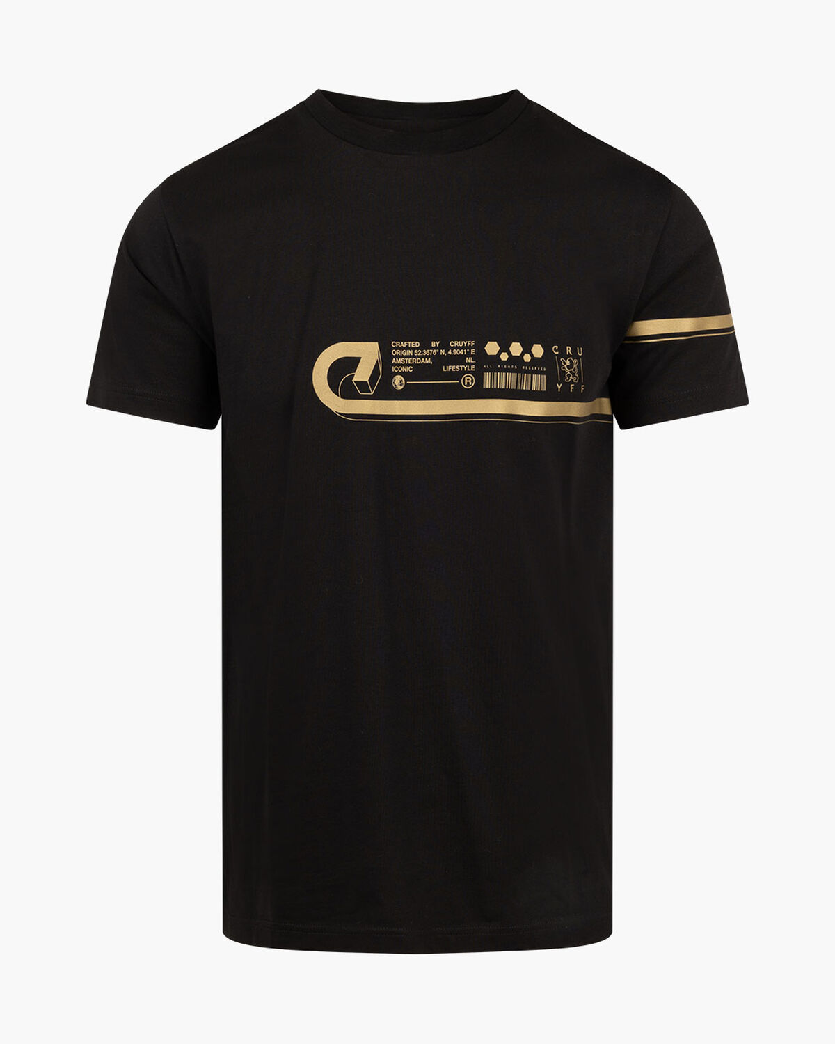 Ezra Tee - 100% Cotton, Black/Gold, hi-res