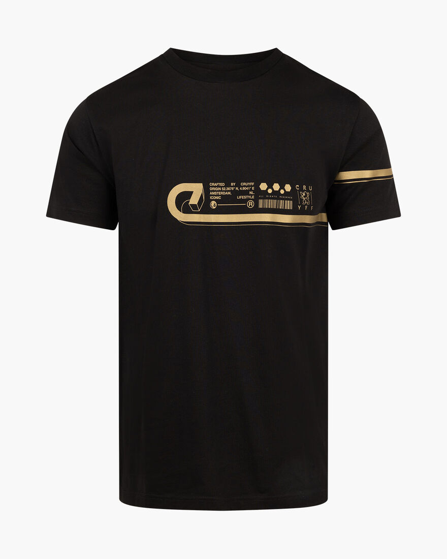 Ezra Tee - 100% Cotton, Black/Gold, hi-res