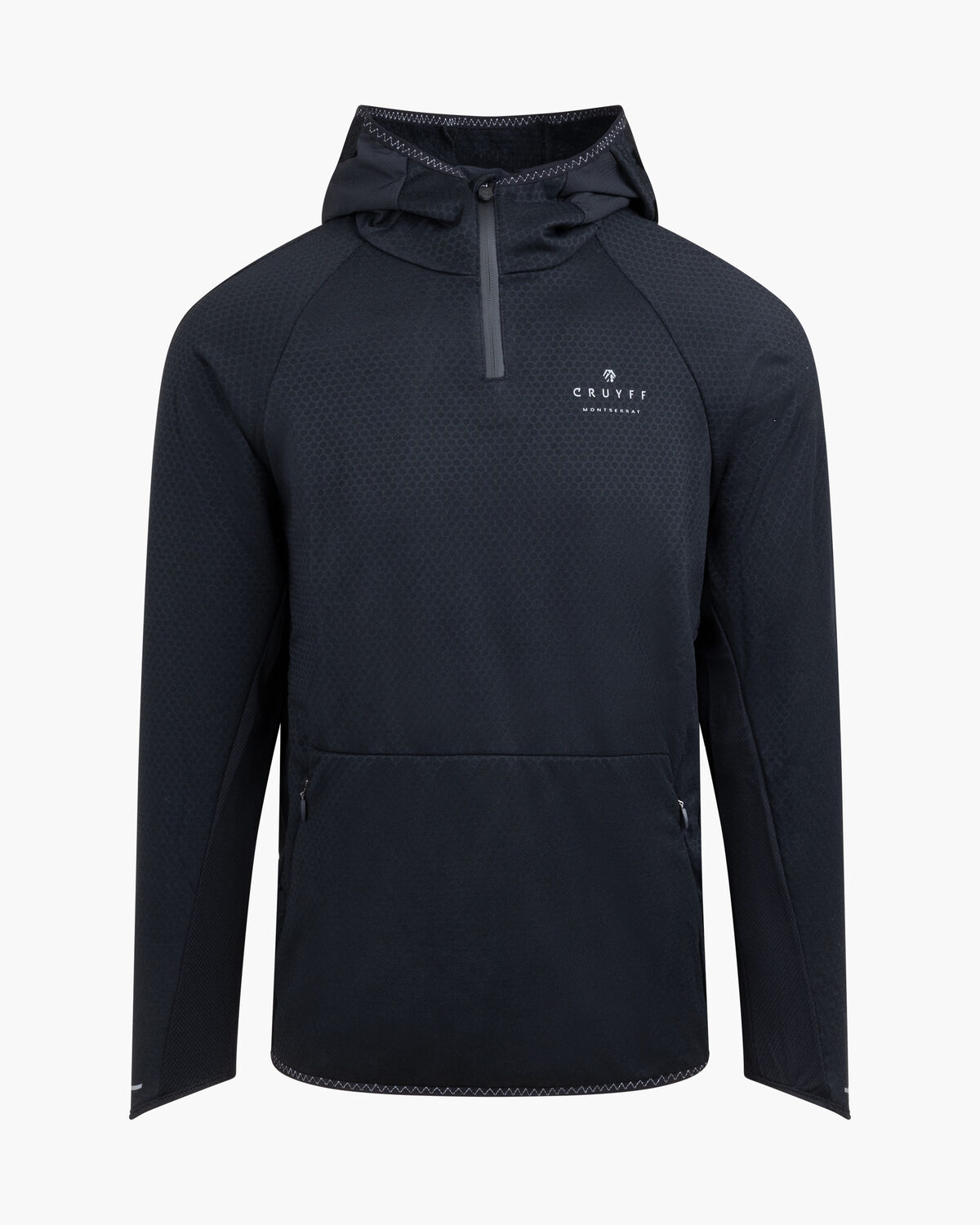 Solar 1/4 Zip Hood, Black, hi-res