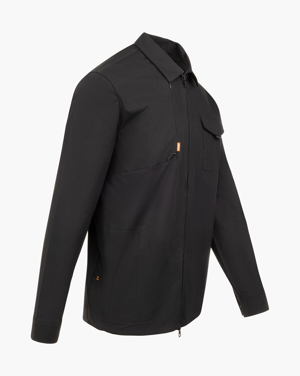 Cotton Ripstop Overshirt, Black, hi-res