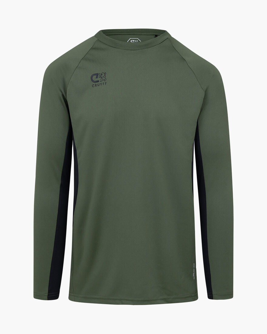 Cruyff Tech Turn Shirt LS Juni, Green/Black, hi-res