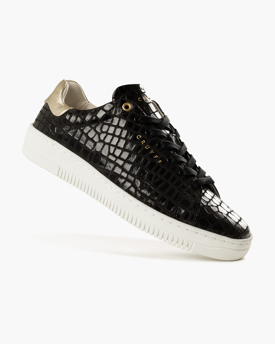 Joan - Croco Printed Leather/Leather, Black, hi-res