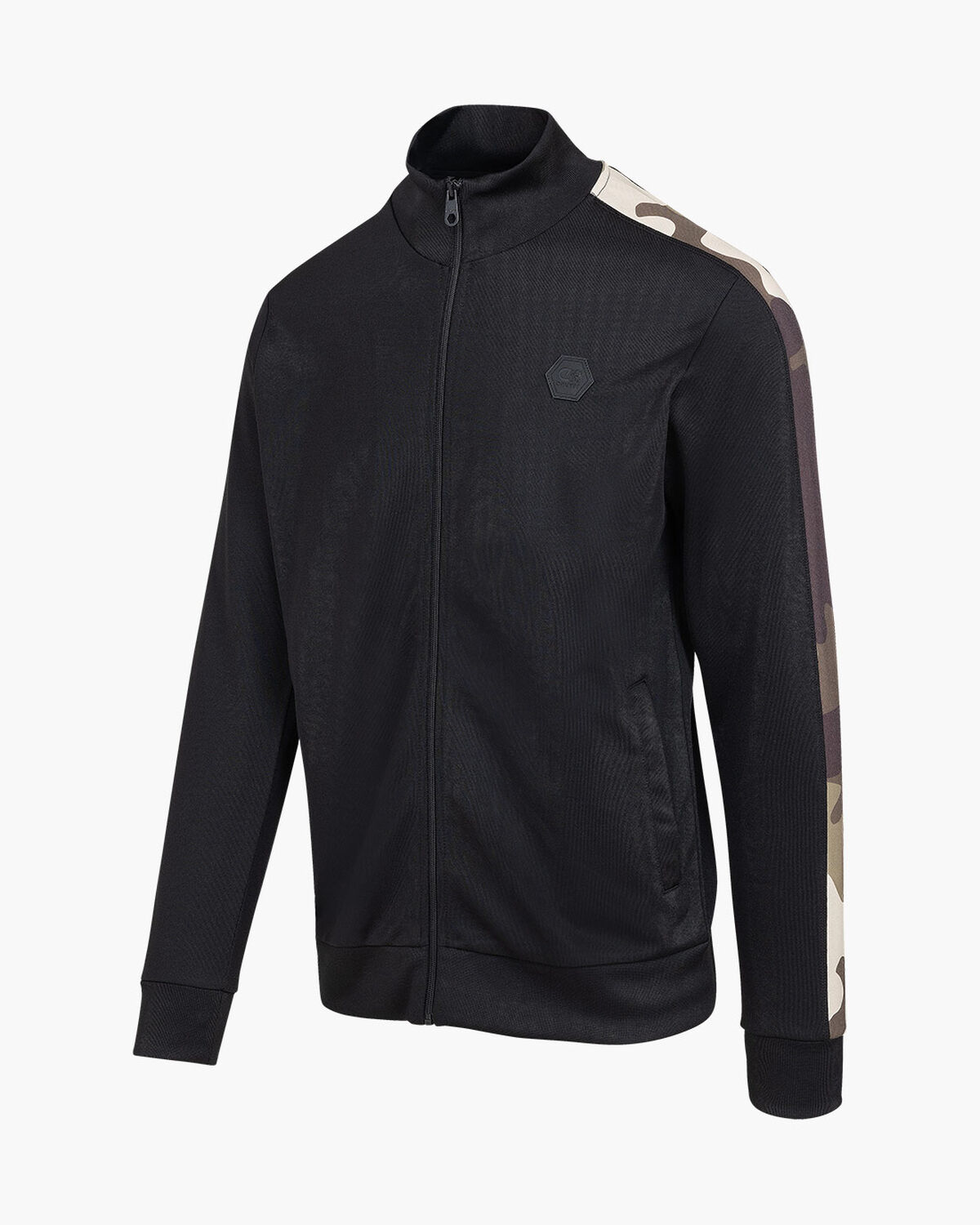 Montez Track Top - 65% Polyester / 35% Cotton, Black, hi-res