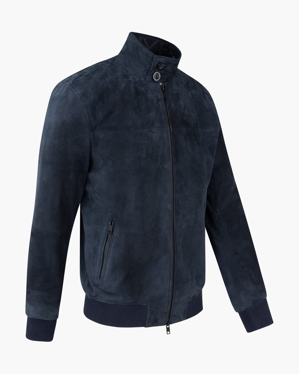 Dante Leather Harrington Jacket, Navy, hi-res