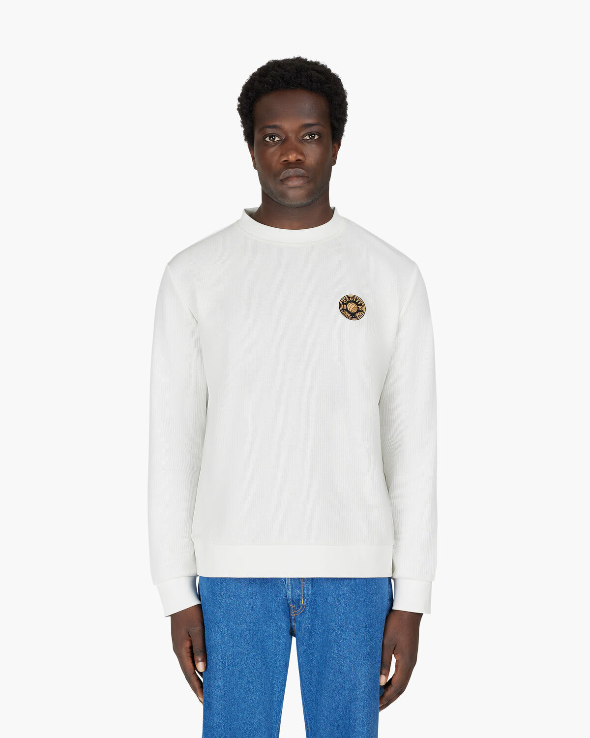 Retro Badge Jumper, White/White, hi-res