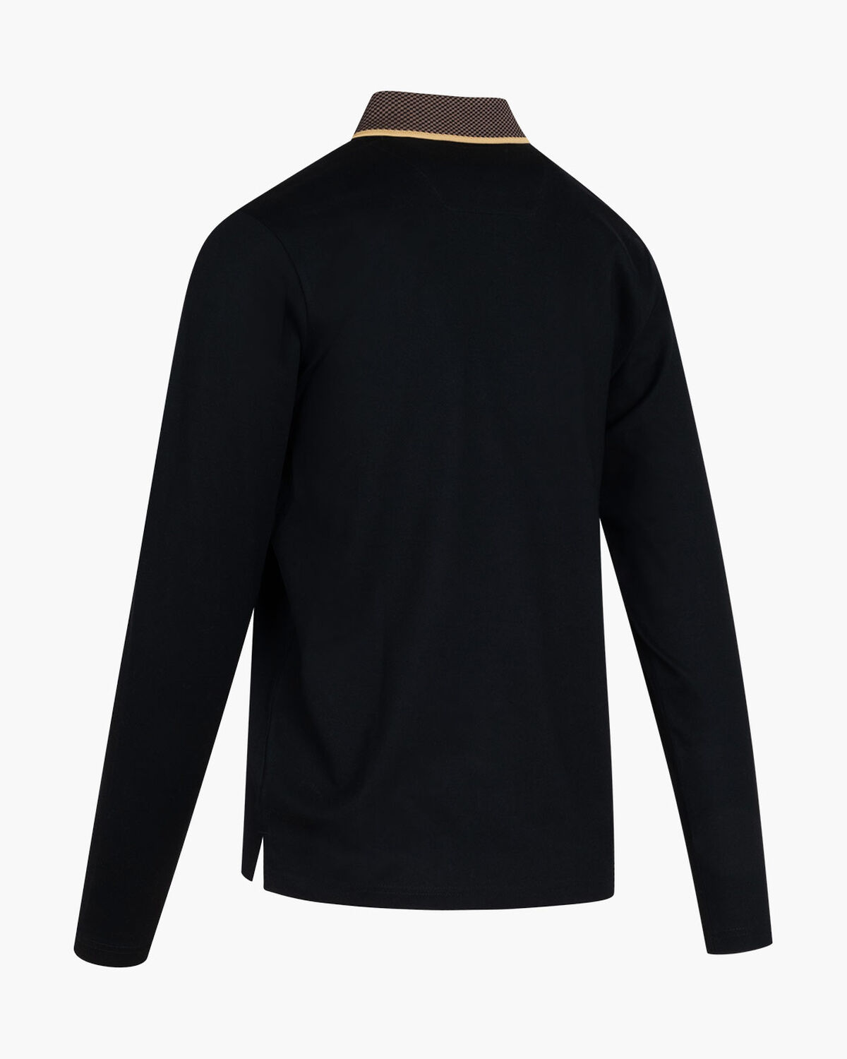 Chain Repeat Polo LS, Black/Gold, hi-res