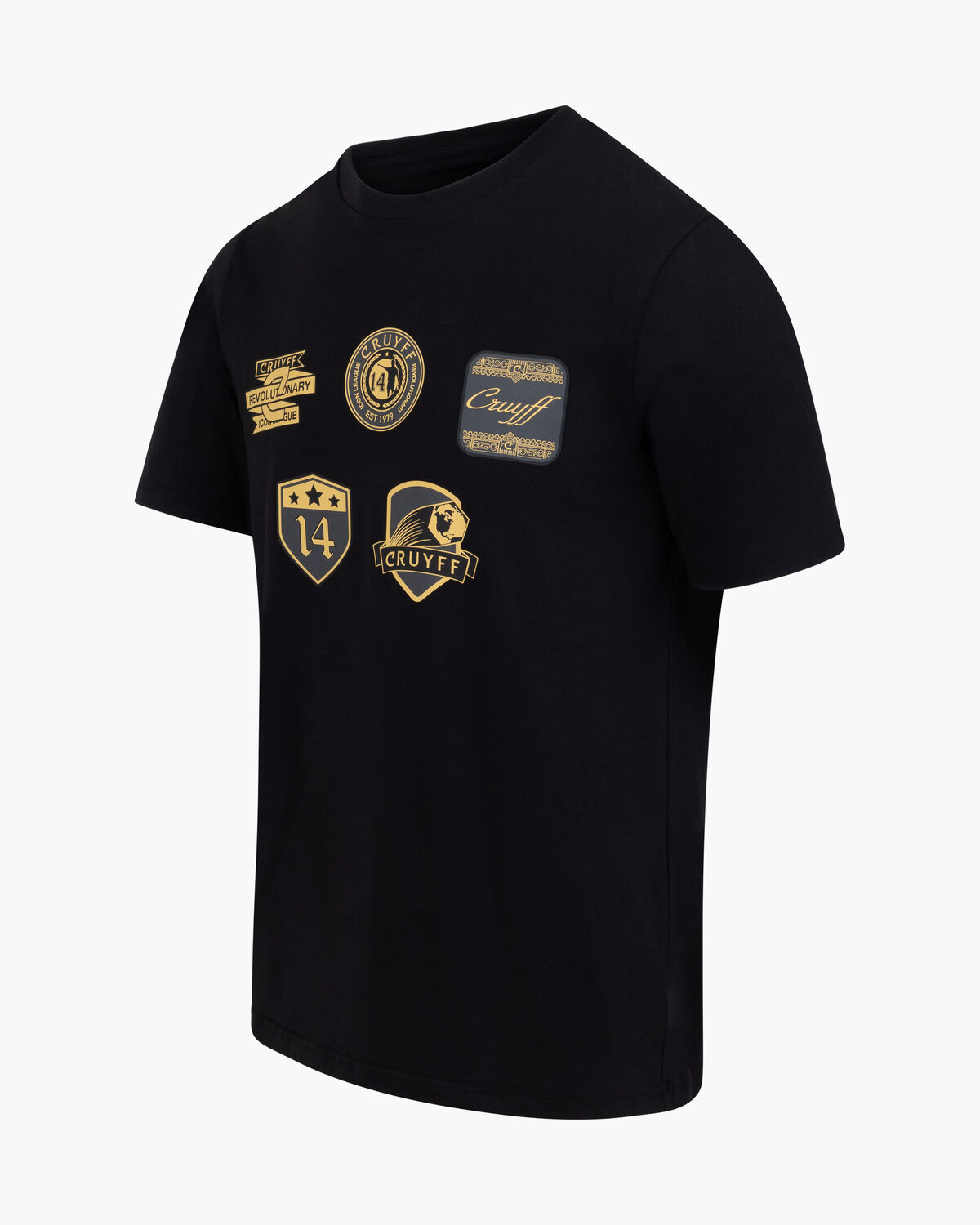 Badge Tee, Black/Gold, hi-res