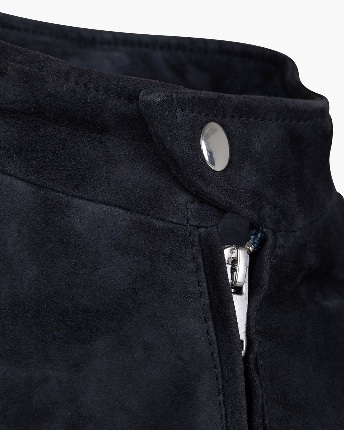 Esteban Suede Biker Jacket, Navy, hi-res