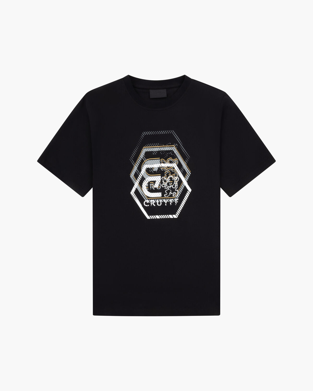 C-Lion Chest Graphic Tee, Black/Gold, hi-res