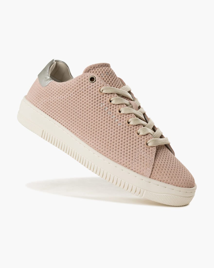 Joan - Debossed Suede/Metallic Leather, Orange, hi-res