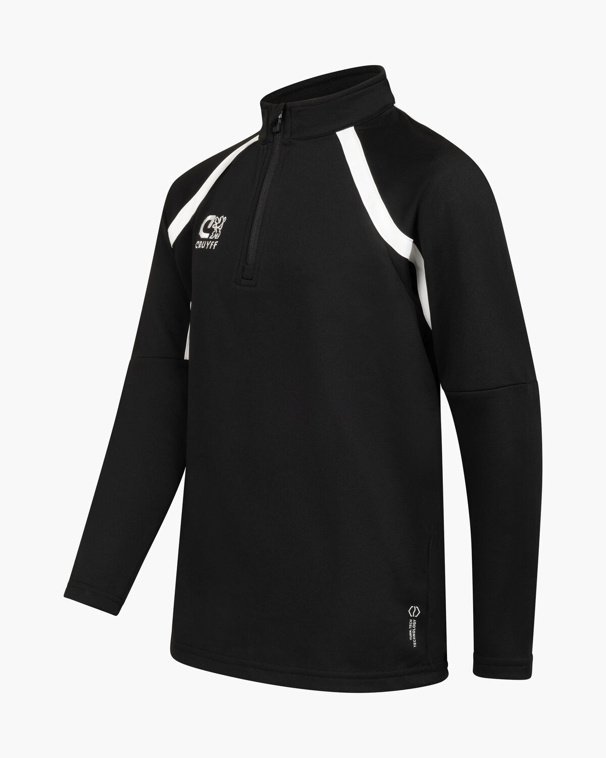 Cruyff Tech Turn Half Zip Junior, Black/White, hi-res