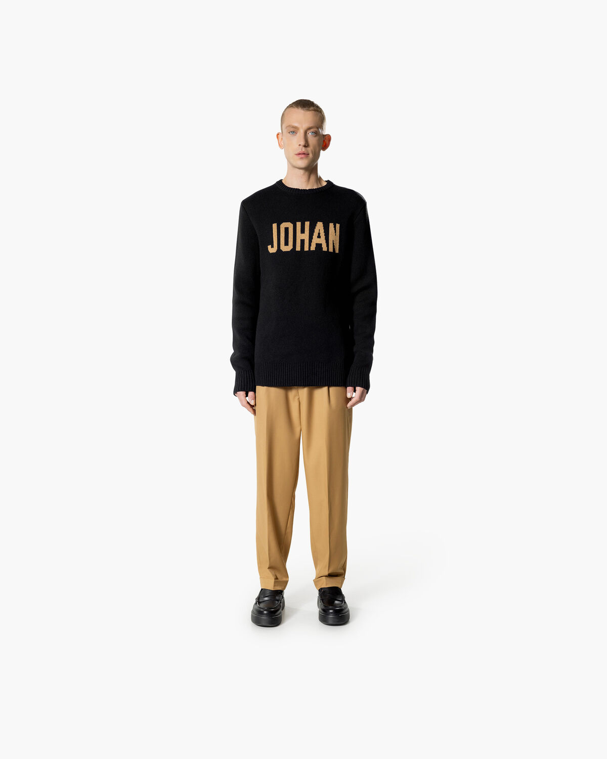 Johan Knit Crewneck, Black, hi-res