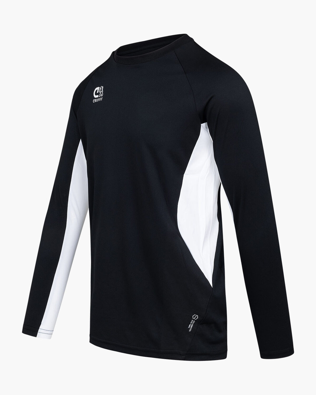 Cruyff Tech Turn Shirt LS Juni, Black/White, hi-res