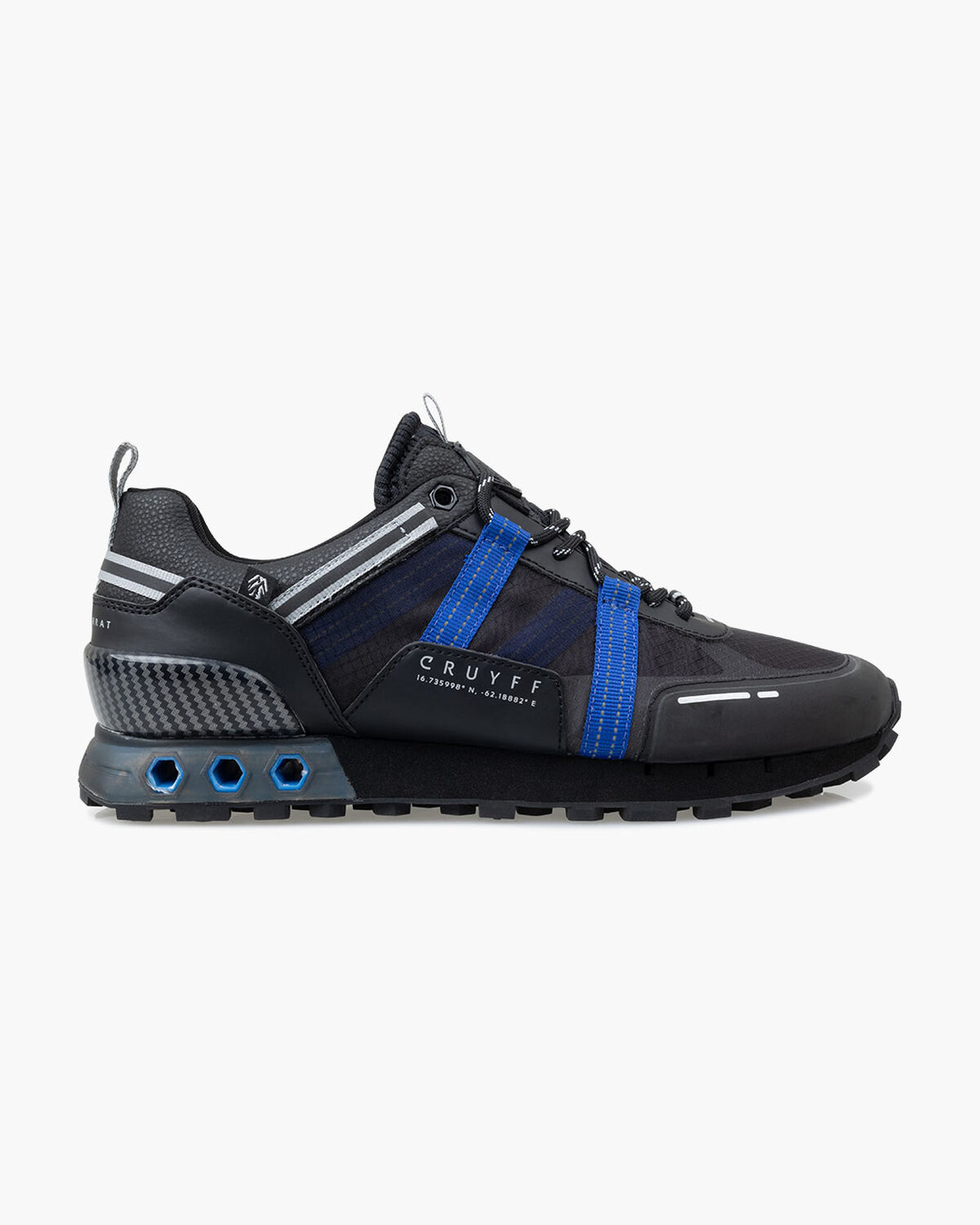 Inter Lace // Montserrat, Black/Blue, hi-res