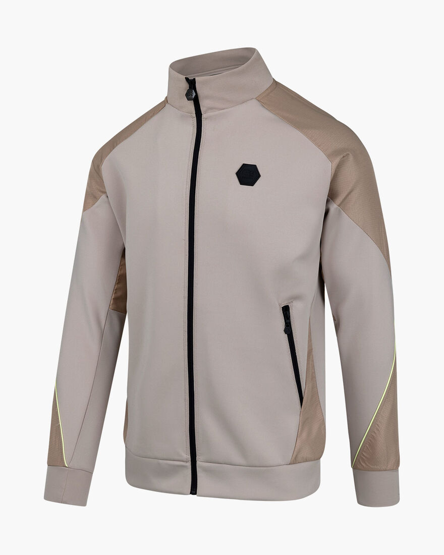Saul Track Top - Scuba / lightweight crinkle ripst, Sand/Yellow, hi-res